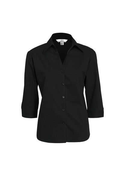 Biz Collection Womens Metro 3/4 Sleeve Shirt - Black