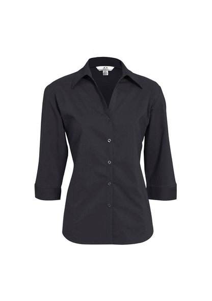 Biz Collection Womens Metro 3/4 Sleeve Shirt - Charcoal
