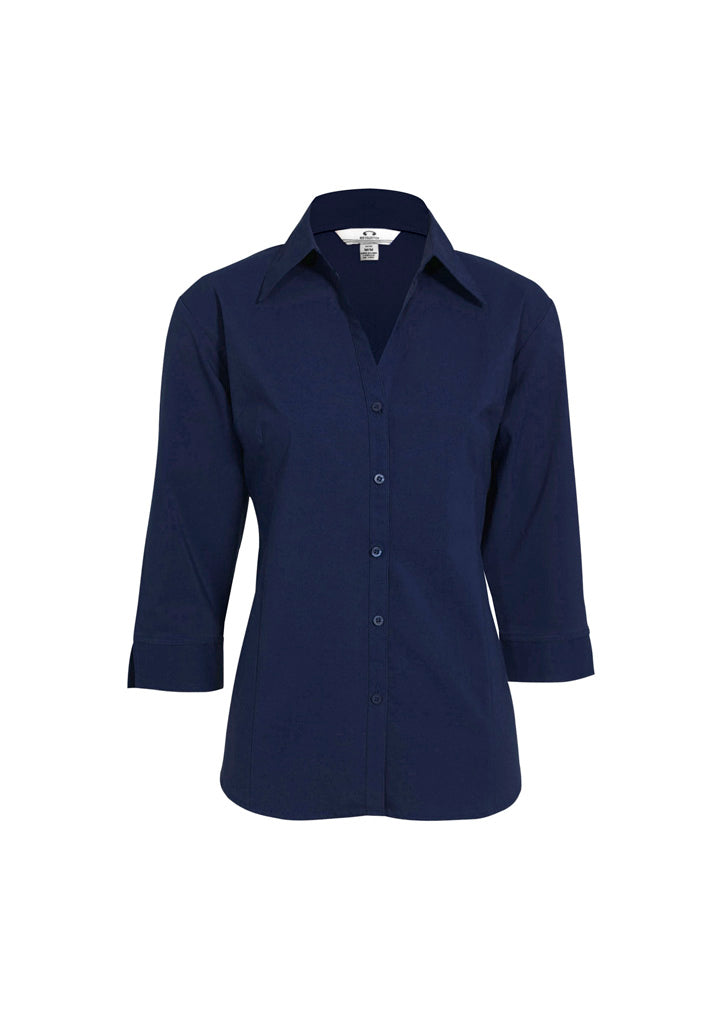 Biz Collection Womens Metro 3/4 Sleeve Shirt - Navy
