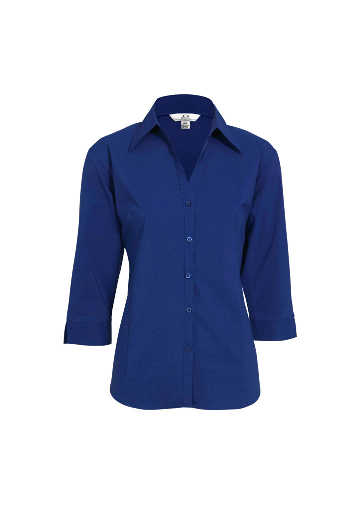 Biz Collection Womens Metro 3/4 Sleeve Shirt - Royal