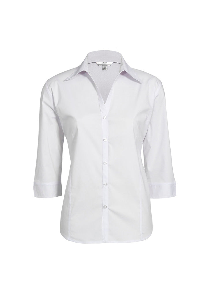 Biz Collection Womens Metro 3/4 Sleeve Shirt - White