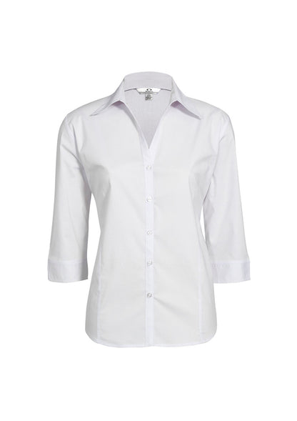 Biz Collection Womens Metro 3/4 Sleeve Shirt - White