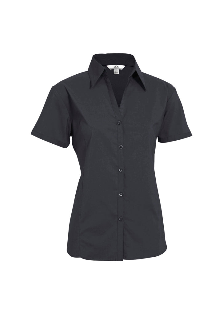 Biz Collection Womens Metro Short Sleeve Shirt - Charcoal