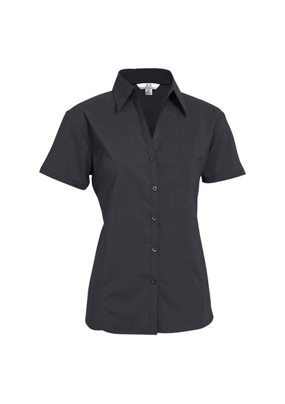 Biz Collection Womens Metro Short Sleeve Shirt - Charcoal