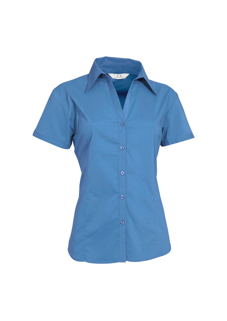Biz Collection Womens Metro Short Sleeve Shirt - Mid Blue