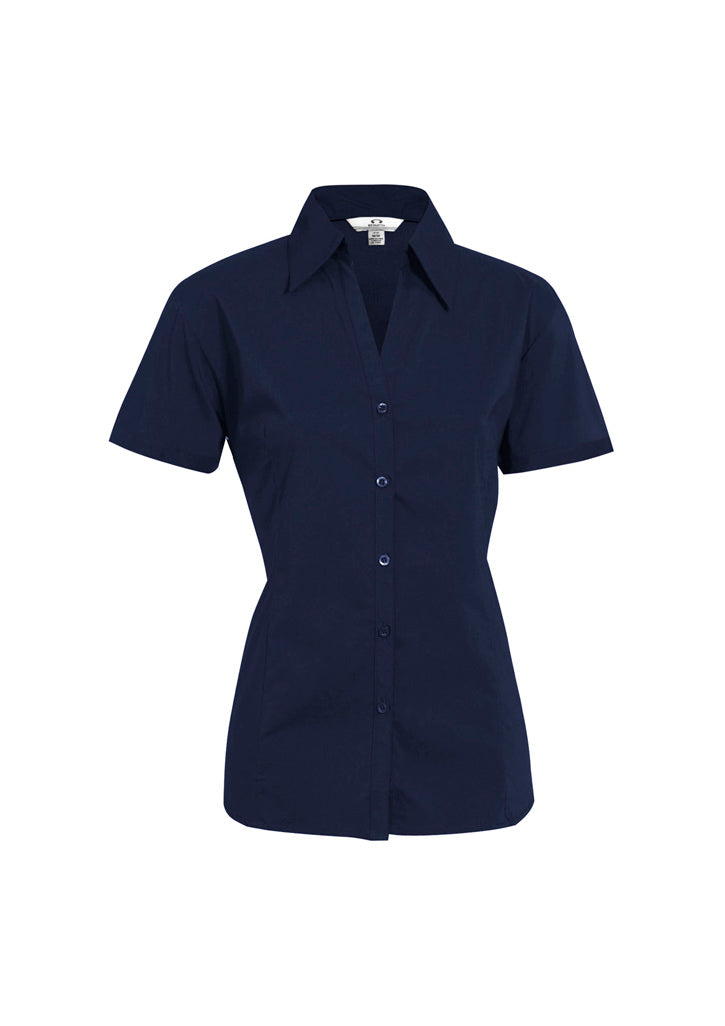 Biz Collection Womens Metro Short Sleeve Shirt - Navy