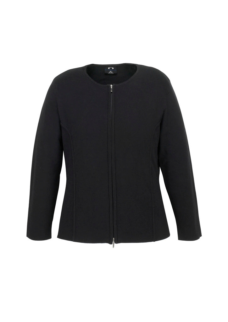 Biz Collection Womens 2-Way Zip Cardigan - Black