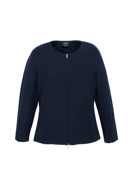 Biz Collection Womens 2-Way Zip Cardigan - Navy