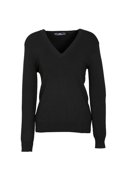 Biz Collection Womens V-Neck Knit Pullover - Black