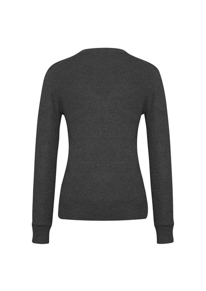 Biz Collection Womens V-Neck Knit Pullover - Charcoal