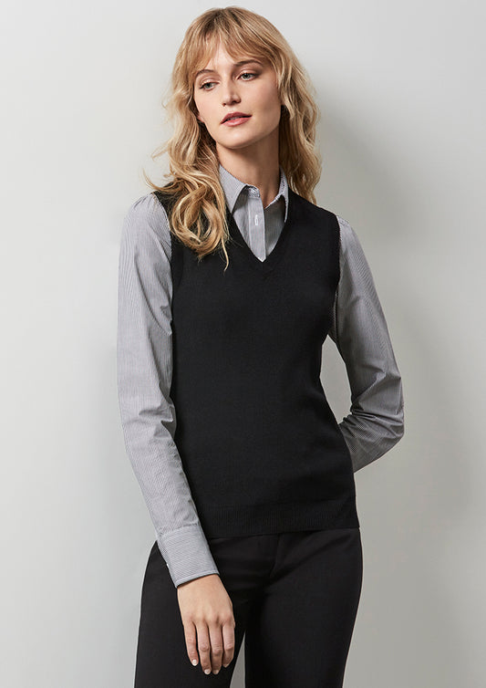 Biz Collection Womens V-Neck Knit Vest - Navy