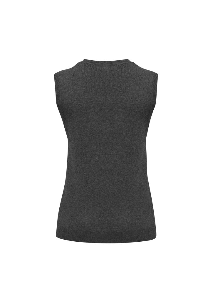 Biz Collection Womens V-Neck Knit Vest - Charcoal