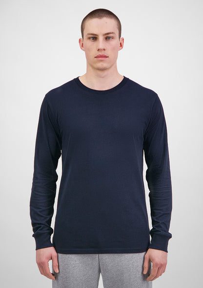 Good Mates Mens Basis Long Sleeve Tee - Navy