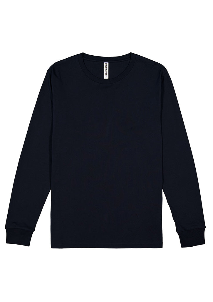 Good Mates Mens Basis Long Sleeve Tee - Navy