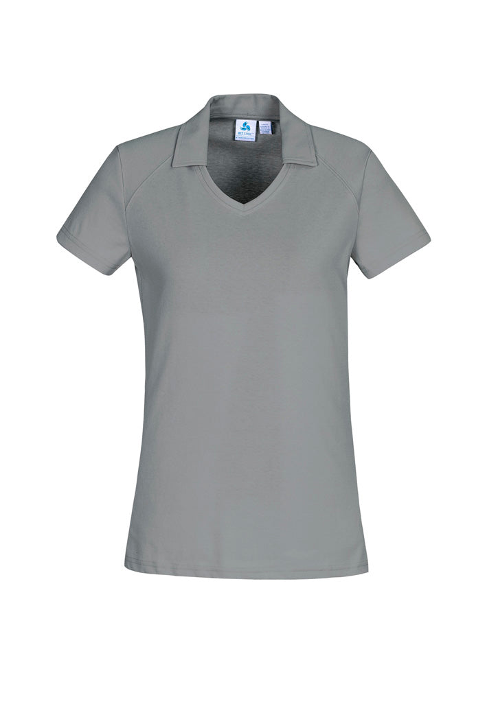 Biz Collection Womens Byron Short Sleeve Polo - Silver
