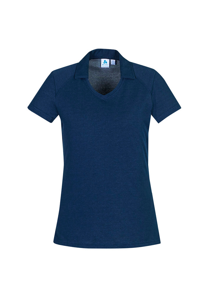 Biz Collection Womens Byron Short Sleeve Polo - Steel Blue