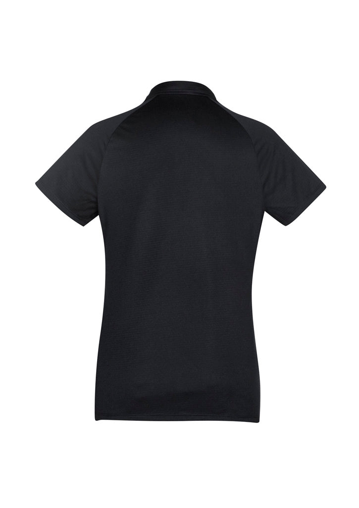 Biz Collection Womens Academy Short Sleeve Polo - Black/White