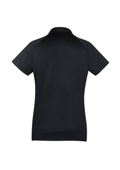 Biz Collection Womens Academy Short Sleeve Polo - Black/White