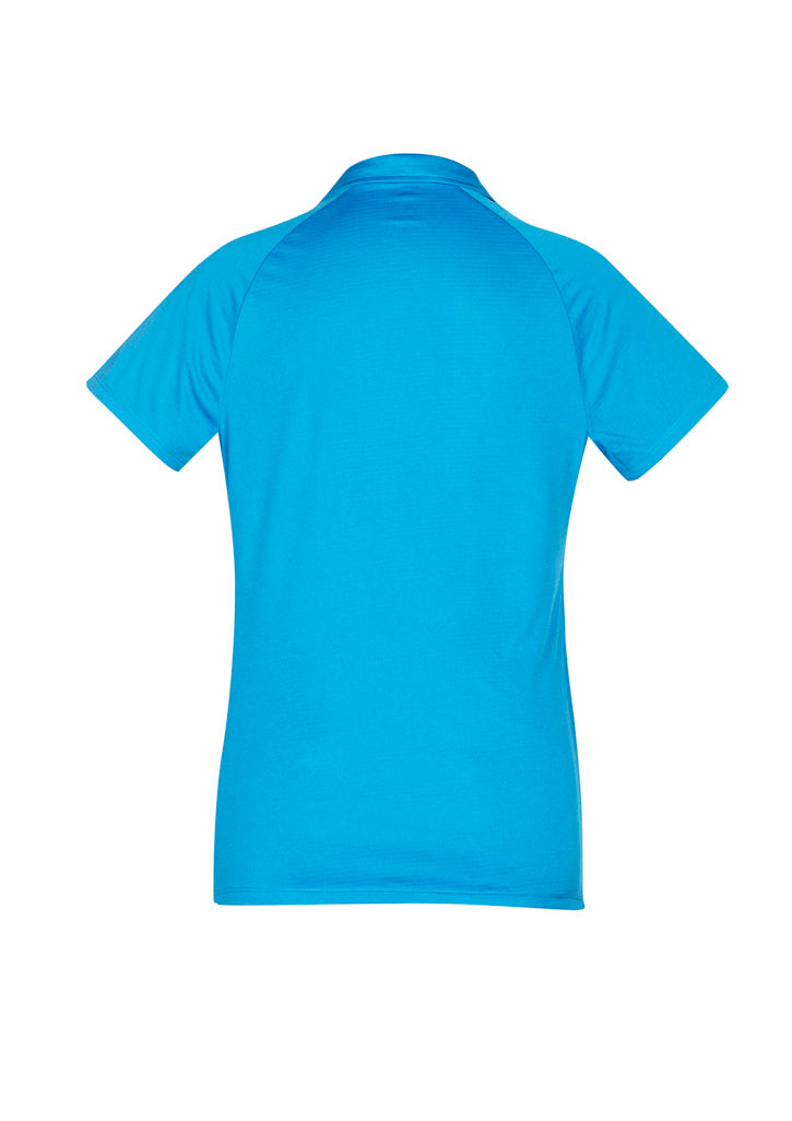 Biz Collection Womens Academy Short Sleeve Polo - Cyan/Navy