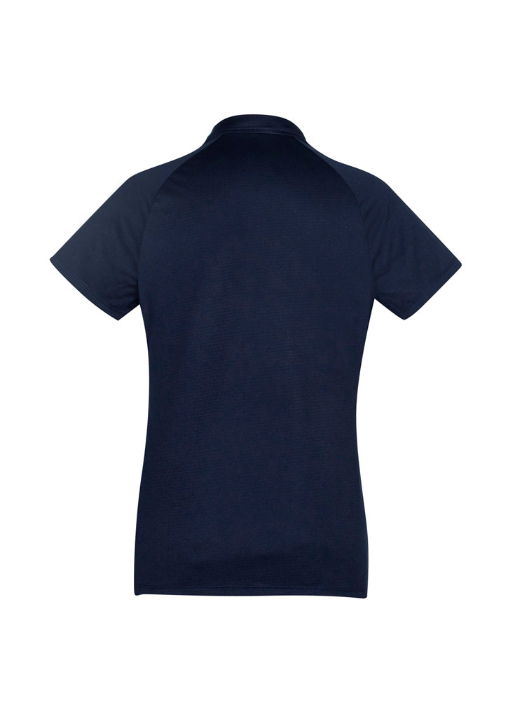 Biz Collection Womens Academy Short Sleeve Polo - Navy/White