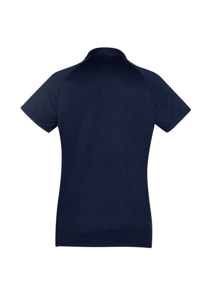 Biz Collection Womens Academy Short Sleeve Polo - Navy/White