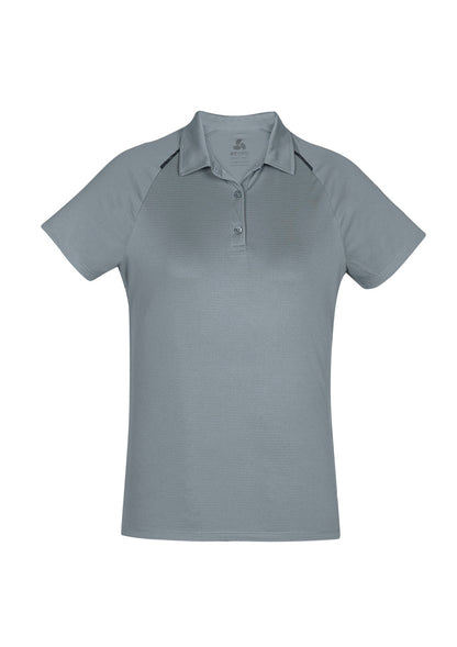 Biz Collection Womens Academy Short Sleeve Polo - Silver/Charcoal
