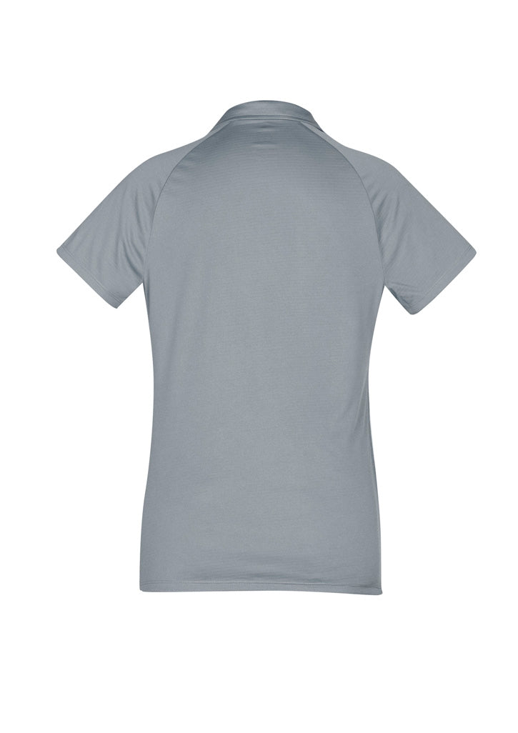 Biz Collection Womens Academy Short Sleeve Polo - Silver/Charcoal