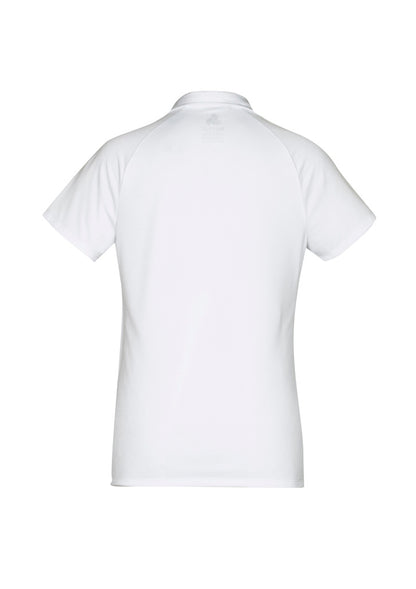 Biz Collection Womens Academy Short Sleeve Polo - White/Silver