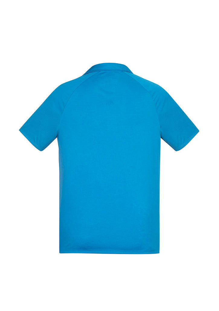 Biz Collection Mens Academy Short Sleeve Polo - Cyan/Navy