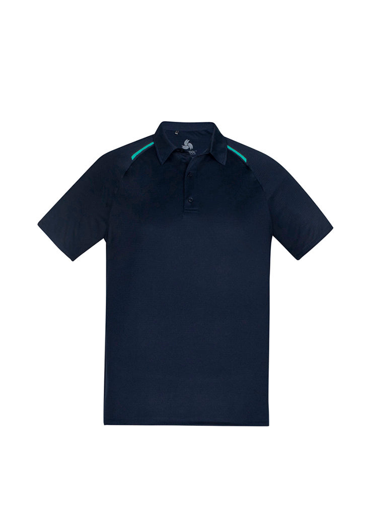 Biz Collection Mens Academy Short Sleeve Polo - Navy/Teal