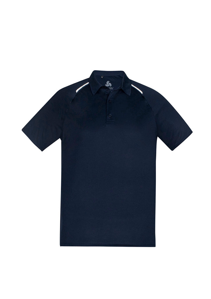 Biz Collection Mens Academy Short Sleeve Polo - Navy/White