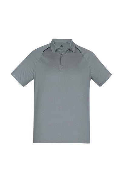 Biz Collection Mens Academy Short Sleeve Polo - Silver/Charcoal