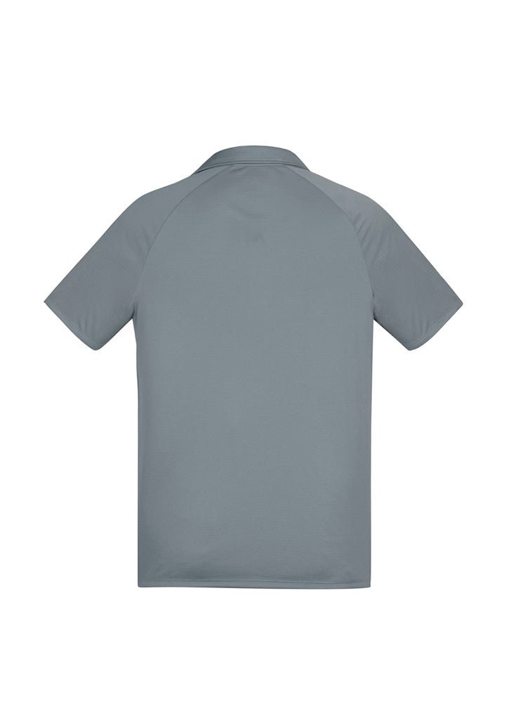 Biz Collection Mens Academy Short Sleeve Polo - Silver/Charcoal