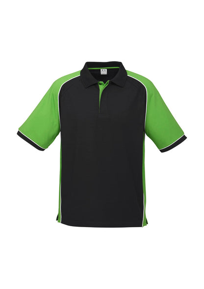Biz Collection Mens Nitro Short Sleeve Polo - Black/Grey/White