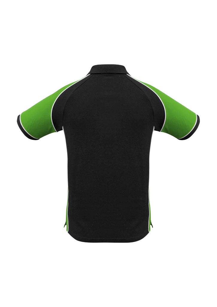 Biz Collection Mens Nitro Short Sleeve Polo - Black/Green/White