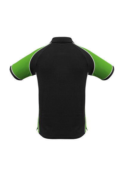 Biz Collection Mens Nitro Short Sleeve Polo - Black/Green/White