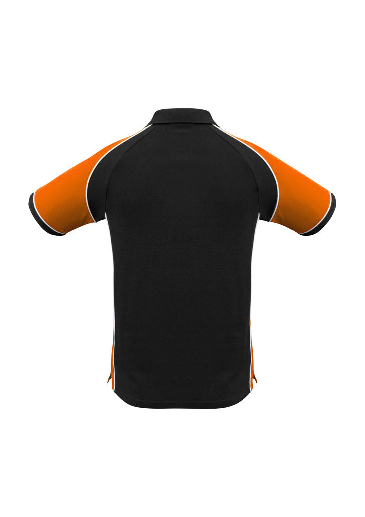 Biz Collection Mens Nitro Short Sleeve Polo - Black/Orange/White