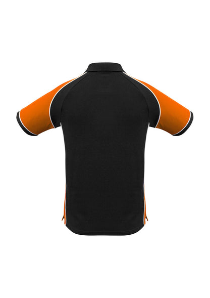 Biz Collection Mens Nitro Short Sleeve Polo - Black/Orange/White