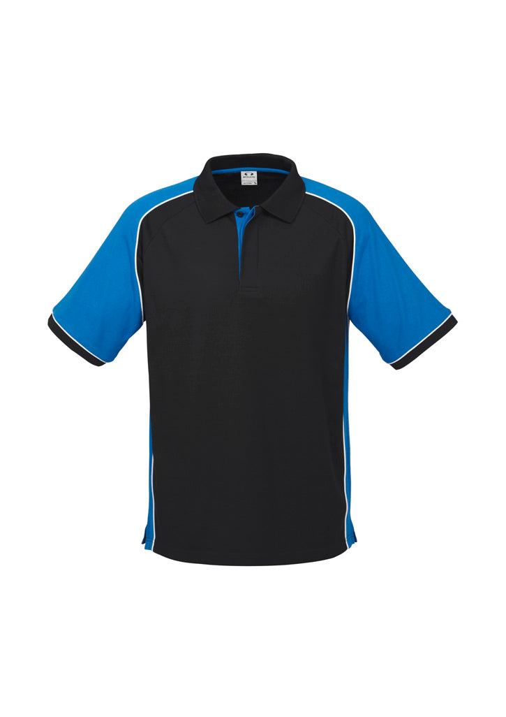 Biz Collection Mens Nitro Short Sleeve Polo - Black/Royal/White