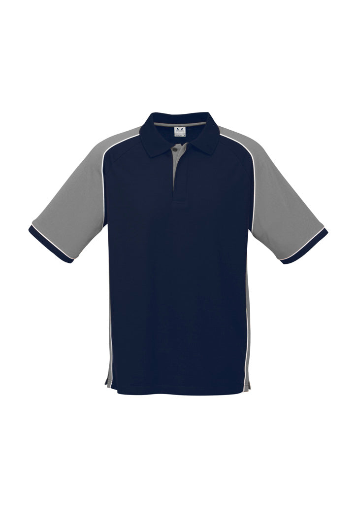 Biz Collection Mens Nitro Short Sleeve Polo - Navy/Grey/White