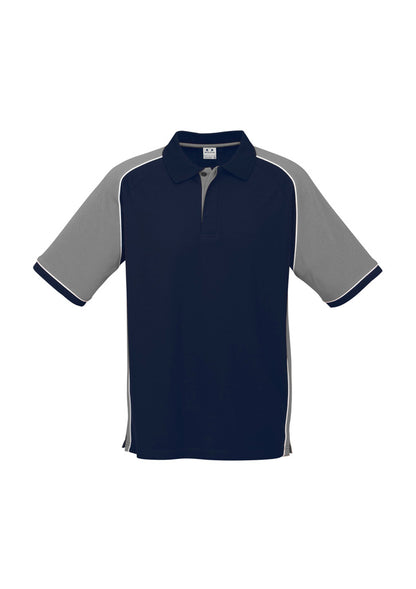 Biz Collection Mens Nitro Short Sleeve Polo - Navy/Grey/White