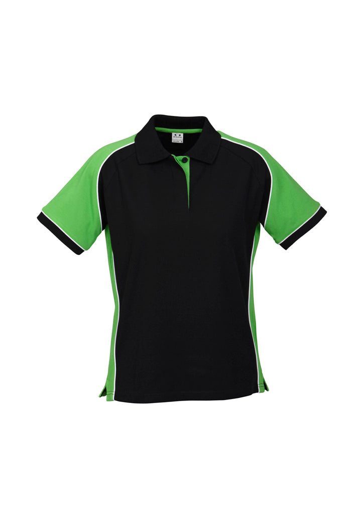 Biz Collection Womens Nitro Short Sleeve Polo - Black/Green/White