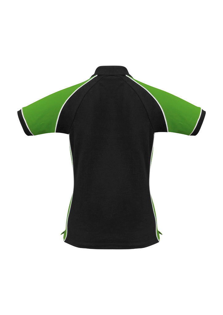 Biz Collection Womens Nitro Short Sleeve Polo - Black/Green/White