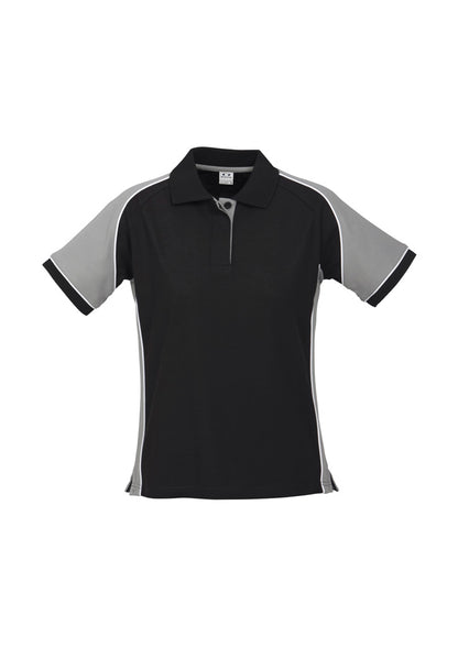 Biz Collection Womens Nitro Short Sleeve Polo - Black/Grey/White