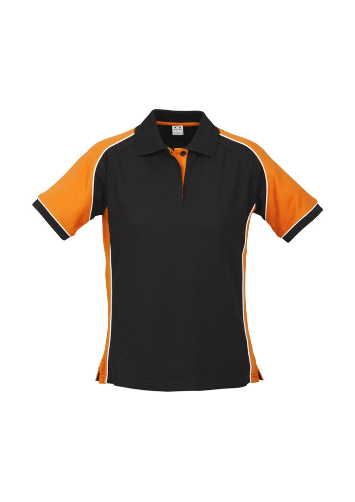 Biz Collection Womens Nitro Short Sleeve Polo - Black/Orange/White