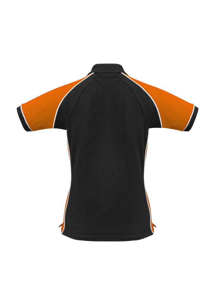 Biz Collection Womens Nitro Short Sleeve Polo - Black/Orange/White