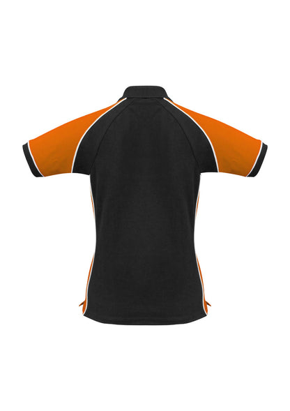 Biz Collection Womens Nitro Short Sleeve Polo - Black/Orange/White