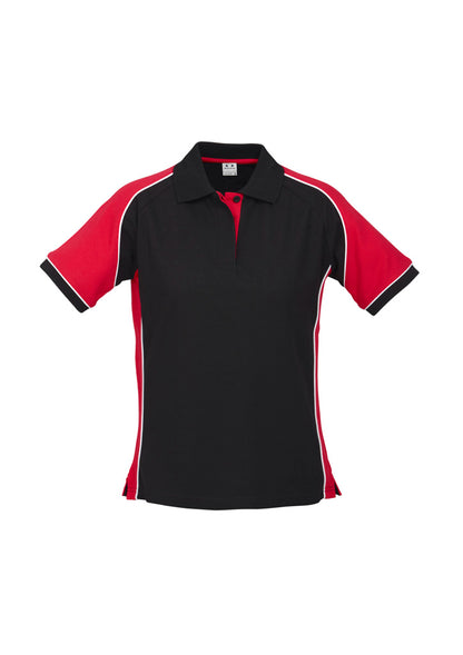Biz Collection Womens Nitro Short Sleeve Polo - Black/Red/White