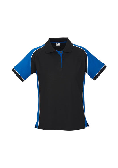 Biz Collection Womens Nitro Short Sleeve Polo - Black/Royal/White