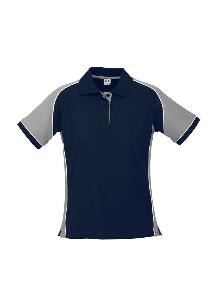 Biz Collection Womens Nitro Short Sleeve Polo - Navy/Grey/White